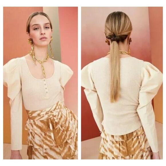 Ulla Johnson Joanne Puff Sleeve Top Size Large - Picture 1 of 7